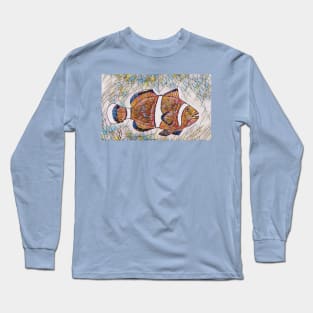 Clownfish in the Abstract Sea Long Sleeve T-Shirt